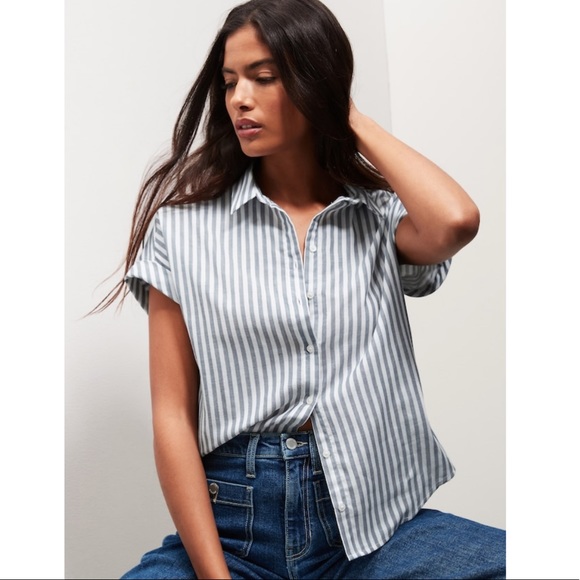 Banana Republic Cotton Gauze Roll Cuff Shirt - Picture 5 of 8